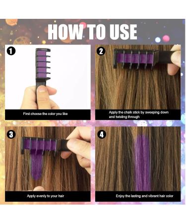 Buy Portable Temporary Hair Chalk Comb - Washable One-Way Purple Hair Color | Fast International Shipping - Buy Online on GoSupps.com