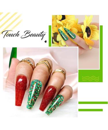 Christmas Glitter Red Green Acrylic Nail Manicure Powder - 28g/box (No.35) - Buy Online on GoSupps.com