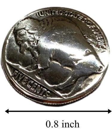 Western Buffalo Head Nickel Concho Set - Antiqued Silver (21mm) - 2 Pack - Buy Online on GoSupps.com