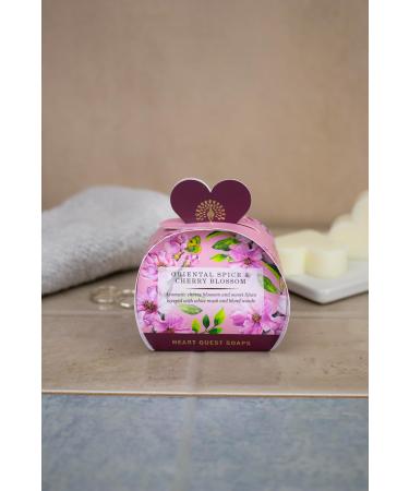 Luxury Heart Shaped Guest Soaps - Sandalwood Shea Butter Moisturising Oriental Spice & Cherry Blossom | The English Soap Company - Buy Online on GoSupps.com