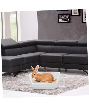HANABASS Rabbit Toilet Bunny Litter Tray Small Animal Toilet Pet Toilet Guinea Pig Bedding White Ceramics - Buy Online on GoSupps.com