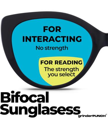 GrinderPUNCH Women's Bifocal Reading Sunglasses - 2 Pairs Vintage Cateye Sun Reader Glasses (2.50x - Buy Online on GoSupps.com