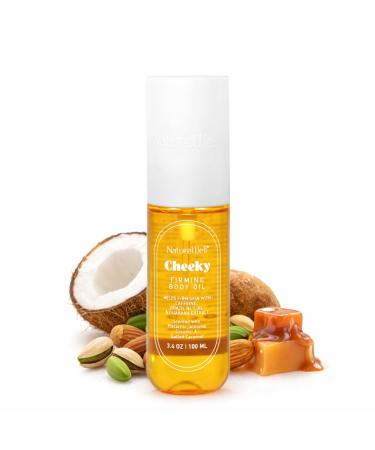 NATURE WELL Cheeky Firming Body Oil Luxuriously Glowy & Fast-Absorbing Formula Designed to Nourish Firm & Visibly Smooth Skin Scented with Pistachio Almond Coconut & Salted Caramel 3.4 Oz Pistachio Almond Coconut