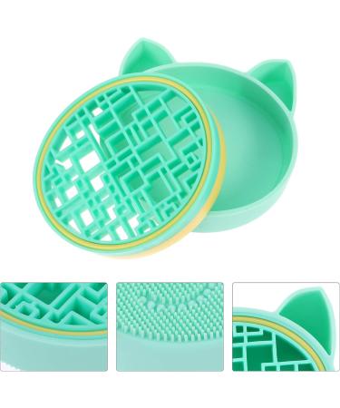 FRCOLOR Makeup Brush Storage Box & Cleaning Mat - 11x11cm Eco-Friendly Tool Stand for Brushes - Hair Brush Cleaner & Air Dry Rack in Green - Buy Online on GoSupps.com