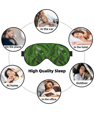 FoRes Natural Plant Silhouette Fern Leaves Print Eye Mask - Adjustable Light Blocking Sleep Mask for Deep Rest - Unisex Black - Buy Online on GoSupps.com