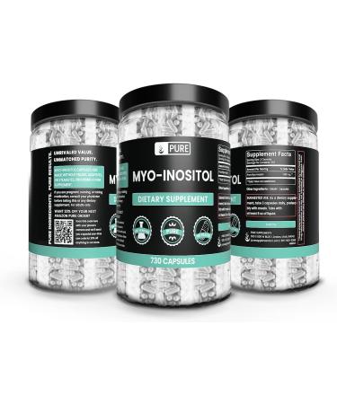 Pure Original Myo-Inositol Capsules - 730 Count (Pack of 1) | Lab Verified, No Fillers | Pure Ingredients | Always Pure - Buy Online on GoSupps.com