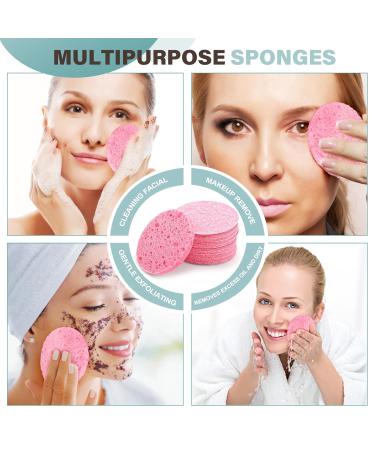 50 Compressed Facial Sponges - Reusable Natural Beauty Makeup Sponges for Daily Skin Care & Makeup Removal | Pink - Buy Online on GoSupps.com
