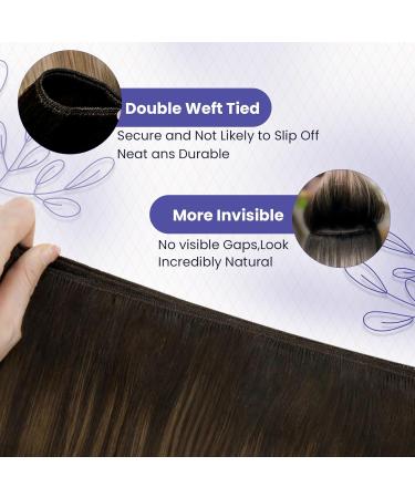 LAAVOO Real Hair Balayage Extensions - 50cm Ombre Brown to Blond - Remy Sew-in Tresses #2/6/18 - Smooth 100g - Buy Online on GoSupps.com