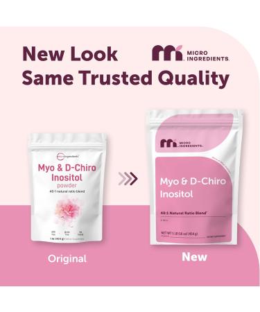 Micro Ingredients Myo-Inositol & D-Chiro Inositol Powder 1lb (221 Servings) | 40:1 Ideal Ratio Inositol Supplement for Women | Supports Hormonal Balance & Ovarian Health | Non-GMO Vegan Filler-Free 16 Ounce (Pack of 1) - Buy Online on GoSupps.com