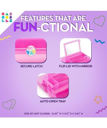 Caboodles On-the-Go Makeup Box for Girls - White Opal Hard Plastic Organizer with Integrated Mirror & Safe Closure for Travel - Spacious Glitter Storage - Buy Online on GoSupps.com