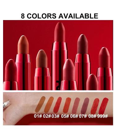 Velvet Matte 2-in-1 Lip Crayon with Brush | Waterproof Long-Lasting Lip Stain & Liner | Korean Lip Makeup Pen | Gift for Women - Shade 07 - Buy Online on GoSupps.com