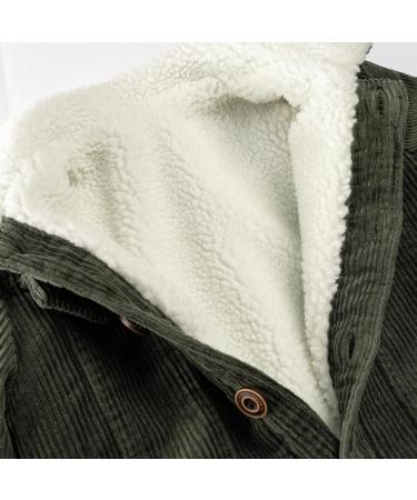 Volunboy Toddler Corduroy Sherpa Jacket | Warm Fleece Lined Coat for Baby Boys & Girls - 18 Months, Green - Buy Online on GoSupps.com
