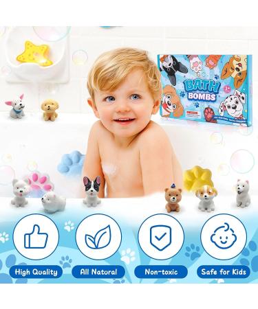 G.C Paw Bath Bombs for Kids with Surprise Puppy Toys - 12Pcs Organic Bubble Bath Fizz Balls & Necklace for Boys and Girls - Non-Inside, Natural Toddler Bath Bombs - Buy Online on GoSupps.com