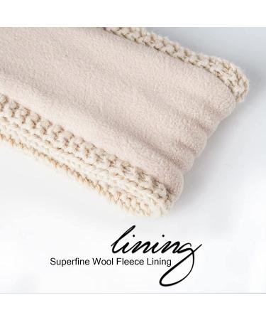 Wool Winter Headbands for Women 2 Pack - Black+Dark Gray Ear Warmers Knit Headband with Fleece Lining - Cold Weather Ear Muffs - Buy Online on GoSupps.com