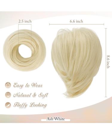 BARSDAR Platinum Blonde Hair Extensions - 20cm Synthetic Short Ponytail Scrunchy for Women | Stylish Hair Accessories - Buy Online on GoSupps.com