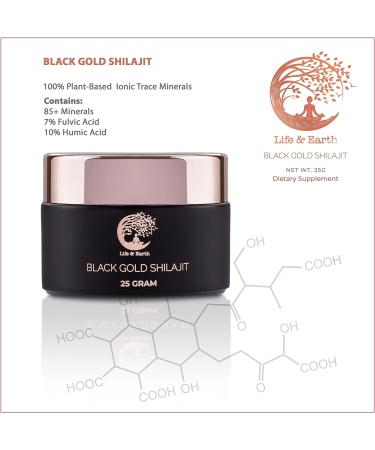 Life and Earth Organic Pure Shilajit Resin 25g with Measuring Spoon - Natural Energy & Immune Support Supplement - Buy Online on GoSupps.com