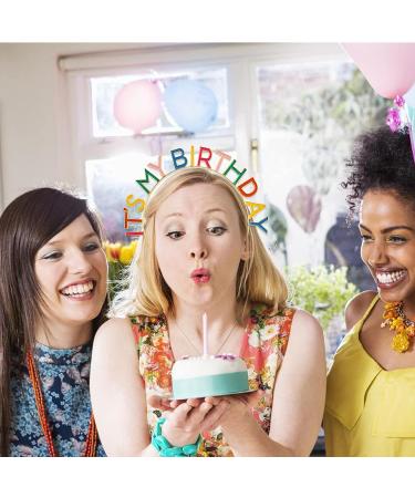 Rainbow 'It's My Birthday' Alloy Headband - Birthday Crown for Women and Girls - Party Decorations - Buy Online on GoSupps.com