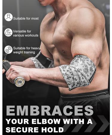 MANUEKLEAR Bench Press Elbow Sleeve - Durable 40 Nylon Wraps for Weightlifting & Powerlifting - Unisex Support in Snowfield Gray - Buy Online on GoSupps.com
