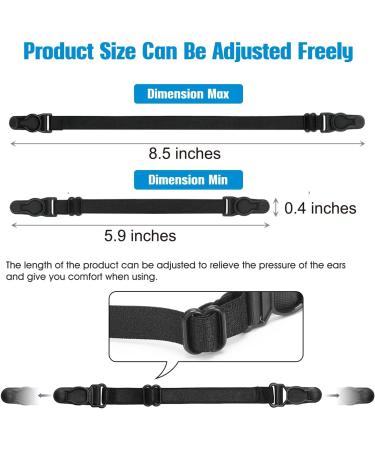 Mask Extender Strap Set (12PCS) - Ear Savers for Face Masks - Black Ear Protectors for Adults, Women, Men, Kids - Buy Online on GoSupps.com