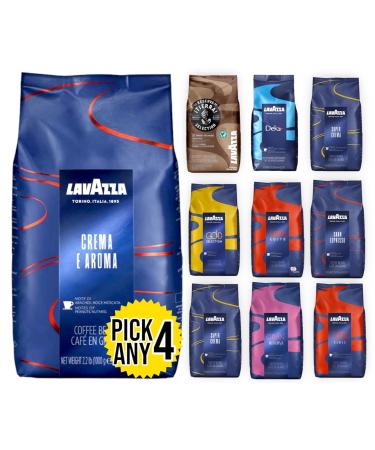Lavazza Coffee Beans Pick Any 4 from 9+ Flavours Inc. Gran Espresso Crema E Aroma Super Crema Top Class Decaf Super Gusto Gran Riserva and More. (Each Pack 1000g) - Buy Online on GoSupps.com