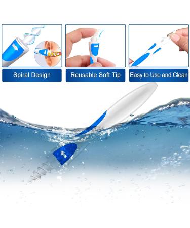 Q Grips Earwax Remover Kit - Silicone Spiral Ear Wax Removal Tool with 16 Replacement Heads - Buy Online on GoSupps.com