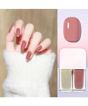 Nude Nail Polish Set 2 in 1 Quick Dry Nude Pink & Silvery Nail Polish set No Need Cure Long Lasting Nail Varnish Natural Chip- resistant DIY Nail Art at Home Gift for Girls & Women - Buy Online on GoSupps.com