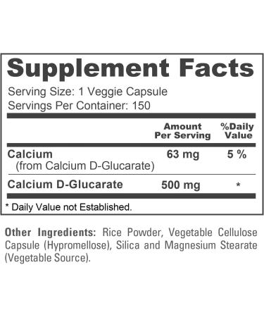 NusaPure Calcium D-Glucarate 500 mg 150 Veggie Caps Vegan Non-GMO Gluten-Free - Buy Online on GoSupps.com