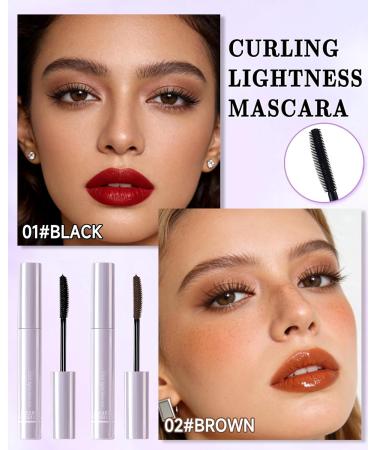  Lestpola Set of 2 black and brown mascaras for mature women volumizing and lengthening mascara waterproof for short and sparse lashes gentle nourishing formula long-lasting for the eyes - Buy Online on GoSupps.com