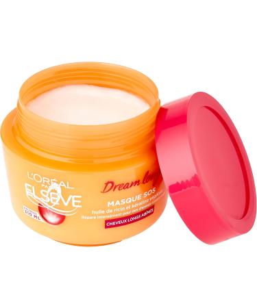 L OR AL PARIS - SOS Keratin Repair Mask - Long Hair - Enriched with Castor Oil and Vegetable Keratin - Elseve Dream Long - 310 ml - Buy Online on GoSupps.com
