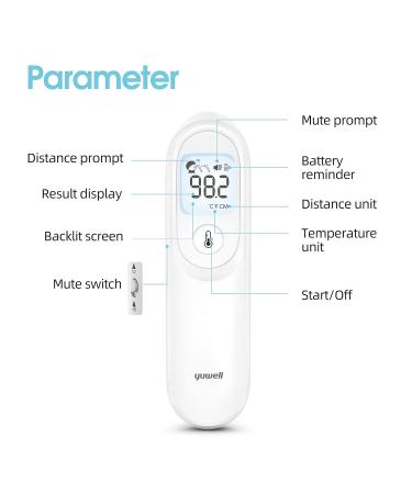 yuwell Infrared Forehead Thermometer Non Contact Digital Thermometer for Adults and Kids Instant Accurate Reading and Fever Alarm Batteries and Storage Case are Included Yt-1 - Buy Online on GoSupps.com