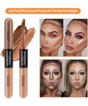 PHOERA Concealer 2-in-1 Dual Use Concealer Anti-Dark Circles & Contouring Makeup Long-Lasting Concealer Professional Face Makeup (101#Tauoe/Lvory) - Buy Online on GoSupps.com