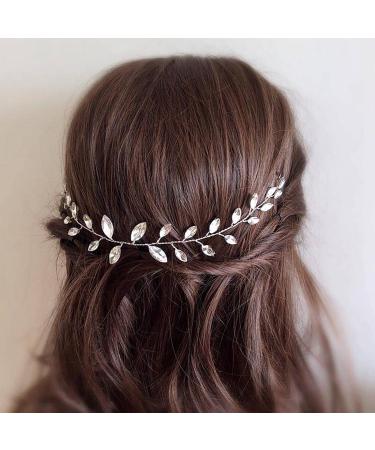 Prosy Bridal Wedding Hair Vines Silver Bride Crystal Headbands Rhinestone Headpieces for Women and Girls