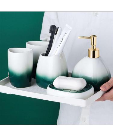 Bathroom soap dispenser handwash dispenser bottle/Gradientl Bathroom Sets Accessories Complete Ceramic Bathroom Essentials For New Home Bathroom Decor Sets-green-5 set (Color : Brown Size : 5 se 5 set Brown - Buy Online on GoSupps.com