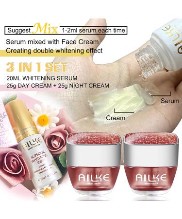AILKE BOOST LUSTER AILKE 3 in 1 Set with Whitening Serum Correction Cream for Dark Spots Face Cream for Freckle Removal Reduces Sun Spots & Age Spots - Buy Online on GoSupps.com