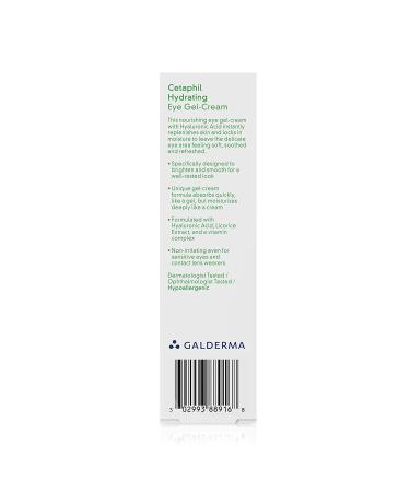 Cetaphil Hydrating Eye Gel-Cream with Hyaluronic Acid - 0.5 fl oz (14 ml) - Moisturize & Refresh Eyes - Buy Online on GoSupps.com