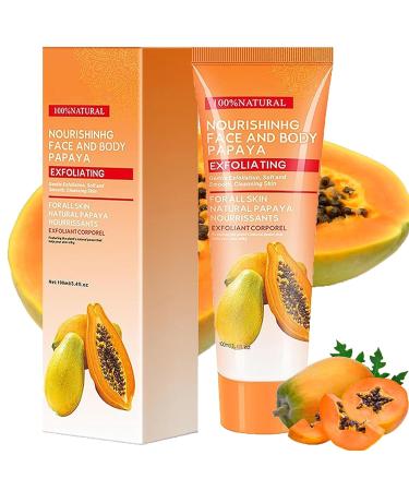 Papaya Essence Brightening Exfoliating Gel, Papaya Scrub Exfoliating Face and Body Scrub with Papaya Extract, Papaya Exfoliating Gel, Deep Cleansing Tightens Pores