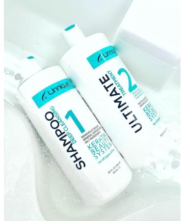 UNNIQUE KBS Prime Keratin Hair Treatment Kit - Brazilian Keratin for Ultimate Hydration & Shine - 32oz for Treated Wavy & Dull Hair - Buy Online on GoSupps.com