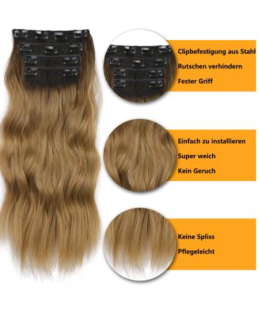Affordable Clip-In Ombre Hair Extensions - 50cm 200g Double Weft Synthetic - Realistic Braid & Part Hair for Women - Buy Online on GoSupps.com