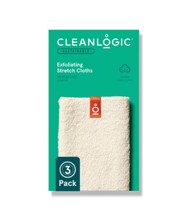 Cleanlogic Stretch Cloth 3 Count (Pack of 1) Washcloth