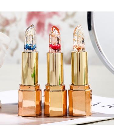 Jelly Lipstick Set - Color Changing Moisturizer Long Lasting Glossy Finish | 3 Pack Flower Lip Balm for All-Day Hydration - Buy Online on GoSupps.com