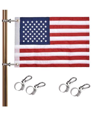 12''x18'' American Boat Flag with 4 Flag Pole Kits - Double Sided Embroidered Stars, USA Marine Flag for Pontoon Boat Accessories, 2 Brass Grommets (12x18 inch)