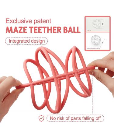 Baby Sensory Teether Ball - Grasping Activity Toy for 3-12M Boys and Girls | BPA-Free Silicone Chew Toy for Teething Relief - Buy Online on GoSupps.com