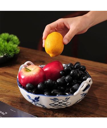 Fruit Bowl Fruit Plate Home Round Ceramic Fruit Bowl Living Room Dining Room Kitchen Desktop Porcelain Fruit Dish Hollow Candy Bowl Fruit Plate - Buy Online on GoSupps.com