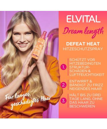 L'Or al Paris Elvital Dream Length Duo - Heat Protection Spray & XXL Intensive Cure with Vitamins & Castor Oil for Perfect Supple Hair - Buy Online on GoSupps.com