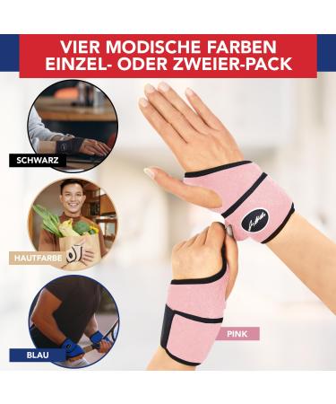 Dr. Arthritis Light Wrist Bandage - Tendonitis & Carpal Tunnel Support - Stylish Pink Couple Design - Buy Online on GoSupps.com