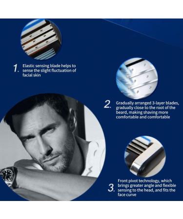 Upgraded Men's Razor Blades - 4 Precision Cut Stainless Steel Refills with Double Lubrication | 40 Pieces - Buy Online on GoSupps.com