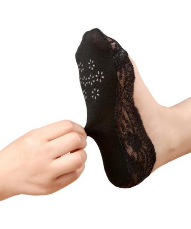 10 Pairs No Show Lace Boat Socks for Women - Non-Slip Invisible Socks in Black - Perfect for Any Occasion - Buy Online on GoSupps.com