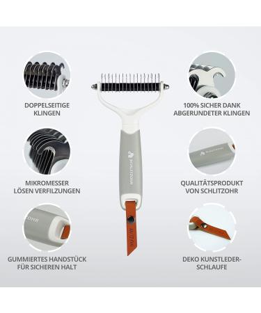 Slit Ear Sub Fur Brush - Pet Brush for Dogs Cats & Horses | Ideal for Long-Haired Breeds | Undercoat Comb for Knots & Mats - M-L - Buy Online on GoSupps.com