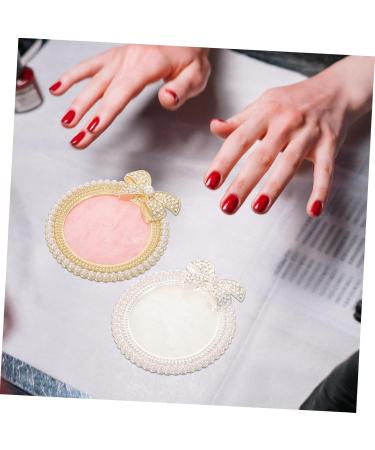 Buy 2 Pcs Nail Palette Gel - Round Nail Art Mixing Board for Perfect Gel Nails & Polish | Imitation Rhinestone Agate - Buy Online on GoSupps.com
