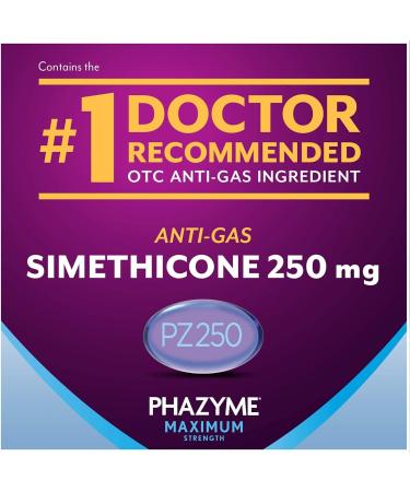 Phazyme Maximum Strength Gas & Bloating Relief - 250 mg Simethicone 36 Fast GELS - Fast & Effective Relief - Buy Online on GoSupps.com